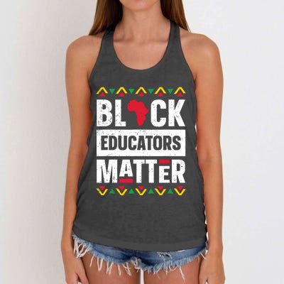 Black Educators Matter Teacher Black History Month Women's Knotted Racerback Tank