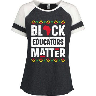 Black Educators Matter Teacher Black History Month Enza Ladies Jersey Colorblock Tee