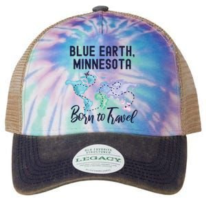 Blue Earth Minnesota Born To Travel World Explorer Gift Legacy Tie Dye Trucker Hat