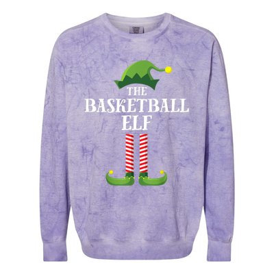 Basketball Elf Matching Family Group Christmas Party Colorblast Crewneck Sweatshirt