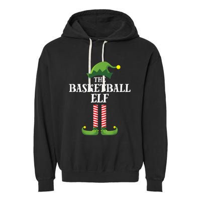 Basketball Elf Matching Family Group Christmas Party Garment-Dyed Fleece Hoodie