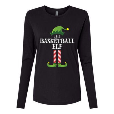 Basketball Elf Matching Family Group Christmas Party Womens Cotton Relaxed Long Sleeve T-Shirt