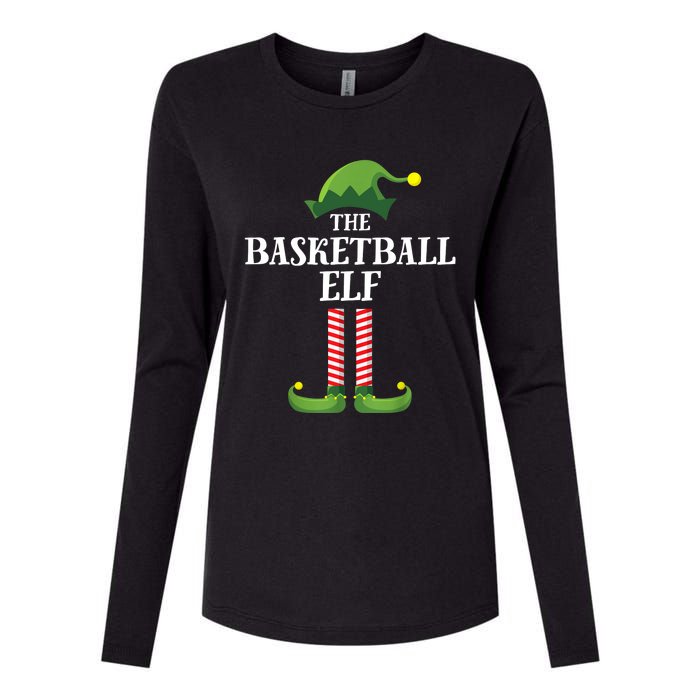 Basketball Elf Matching Family Group Christmas Party Womens Cotton Relaxed Long Sleeve T-Shirt