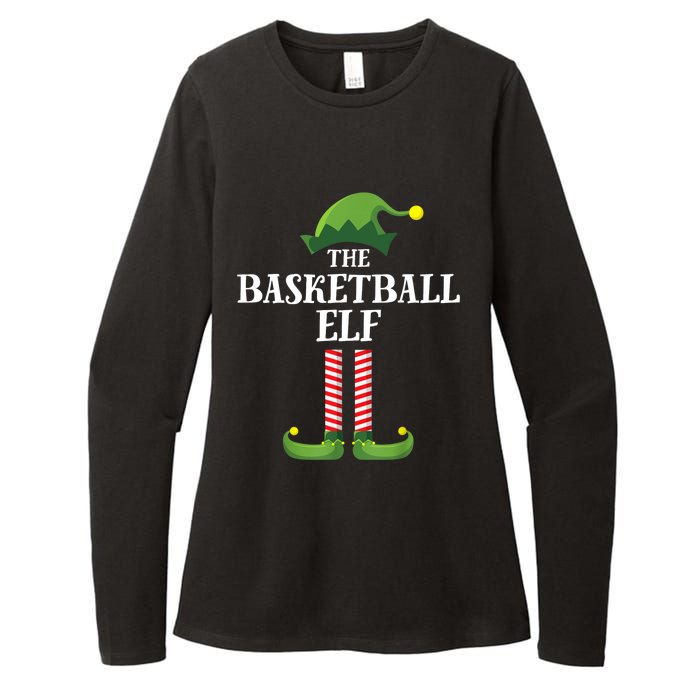 Basketball Elf Matching Family Group Christmas Party Womens CVC Long Sleeve Shirt