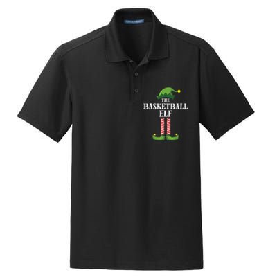 Basketball Elf Matching Family Group Christmas Party Dry Zone Grid Polo