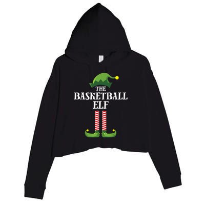 Basketball Elf Matching Family Group Christmas Party Crop Fleece Hoodie