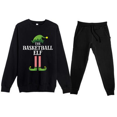 Basketball Elf Matching Family Group Christmas Party Premium Crewneck Sweatsuit Set