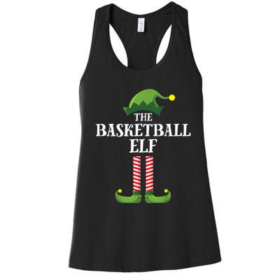 Basketball Elf Matching Family Group Christmas Party Women's Racerback Tank