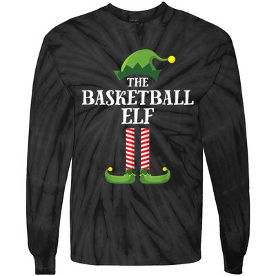 Basketball Elf Matching Family Group Christmas Party Tie-Dye Long Sleeve Shirt