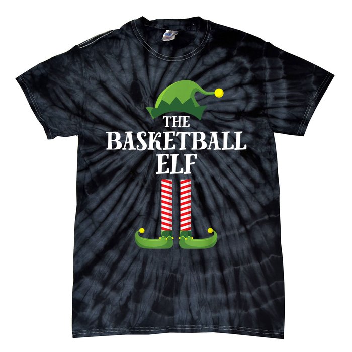 Basketball Elf Matching Family Group Christmas Party Tie-Dye T-Shirt