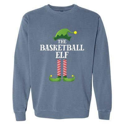 Basketball Elf Matching Family Group Christmas Party Garment-Dyed Sweatshirt