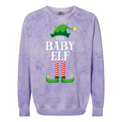 Baby Elf Matching Family Group Christmas Party Pyjamas Colorblast Crewneck Sweatshirt