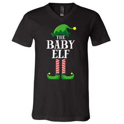 Baby Elf Matching Family Group Christmas Party Pyjamas V-Neck T-Shirt