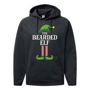 Bearded Elf Matching Family Group Christmas Party Elf Performance Fleece Hoodie