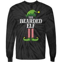 Bearded Elf Matching Family Group Christmas Party Elf Tie-Dye Long Sleeve Shirt