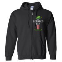 Bearded Elf Matching Family Group Christmas Party Elf Full Zip Hoodie