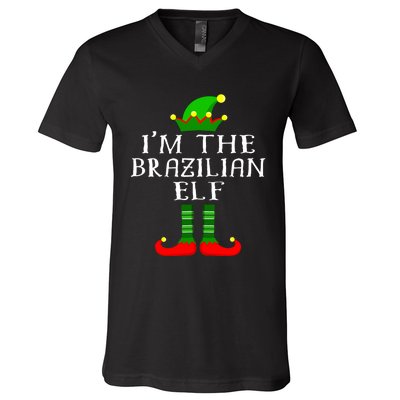 Brazilian Elf Matching Family Christmas V-Neck T-Shirt