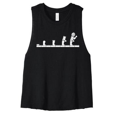 Bricks Evolution Master Builder Building Blocks Women's Racerback Cropped Tank