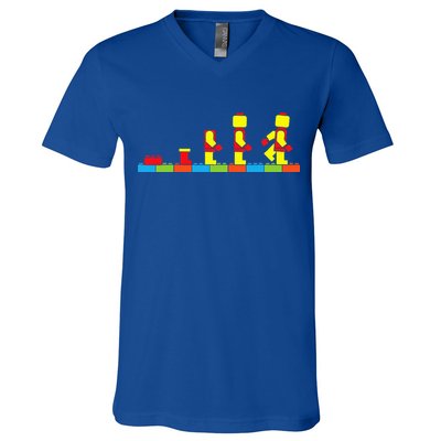 Bricks Evolution Master Builder Blocks V-Neck T-Shirt