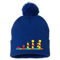 Bricks Evolution Master Builder Blocks Pom Pom 12in Knit Beanie