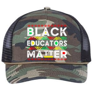 Black Educators Matter History Month Africa American Teacher Gift Retro Rope Trucker Hat Cap