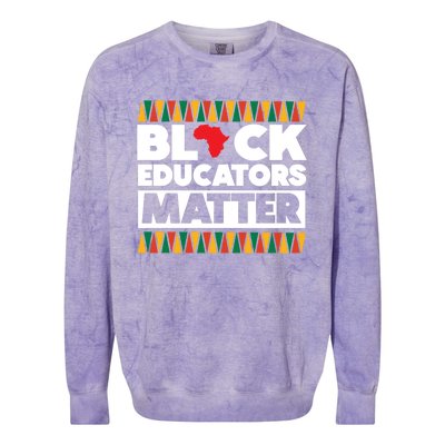 Black Educators Matter Black History Month Gift Colorblast Crewneck Sweatshirt