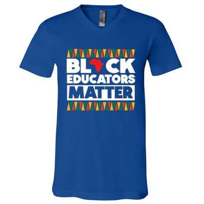 Black Educators Matter Black History Month Gift V-Neck T-Shirt