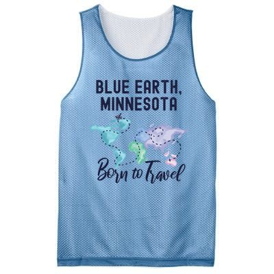 Blue Earth Minnesota Born To Travel World Explorer Gift Mesh Reversible Basketball Jersey Tank