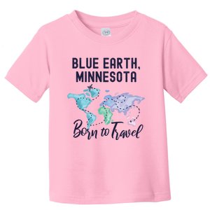 Blue Earth Minnesota Born To Travel World Explorer Gift Toddler T-Shirt