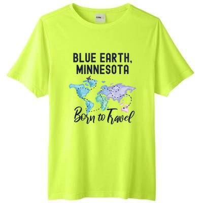 Blue Earth Minnesota Born To Travel World Explorer Gift Tall Fusion ChromaSoft Performance T-Shirt