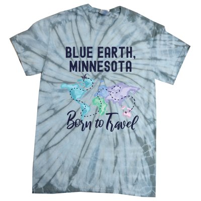 Blue Earth Minnesota Born To Travel World Explorer Gift Tie-Dye T-Shirt