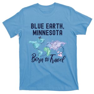 Blue Earth Minnesota Born To Travel World Explorer Gift T-Shirt