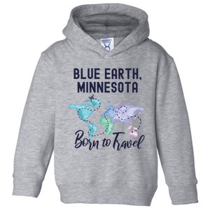 Blue Earth Minnesota Born To Travel World Explorer Gift Toddler Hoodie