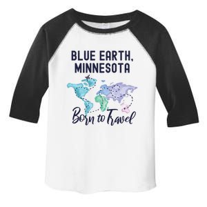 Blue Earth Minnesota Born To Travel World Explorer Gift Toddler Fine Jersey T-Shirt