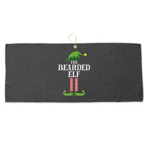 Bearded Elf Matching Family Group Christmas Party Elf Large Microfiber Waffle Golf Towel