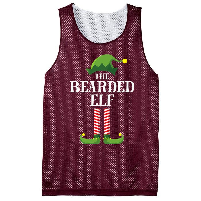 Bearded Elf Matching Family Group Christmas Party Elf Mesh Reversible Basketball Jersey Tank