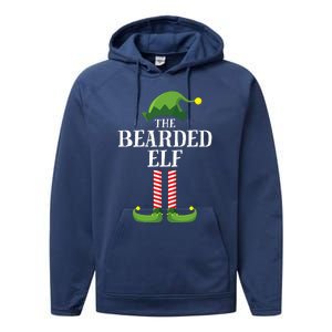 Bearded Elf Matching Family Group Christmas Party Elf Performance Fleece Hoodie