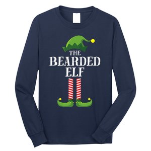 Bearded Elf Matching Family Group Christmas Party Elf Long Sleeve Shirt