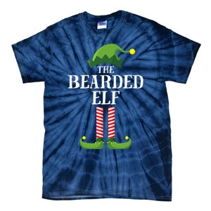 Bearded Elf Matching Family Group Christmas Party Elf Tie-Dye T-Shirt