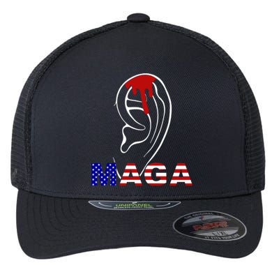 Bleeding Ears Maga Usa Pro Trump Flexfit Unipanel Trucker Cap