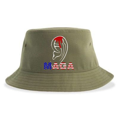 Bleeding Ears Maga Usa Pro Trump Sustainable Bucket Hat