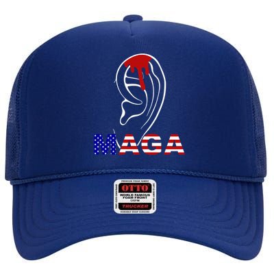 Bleeding Ears Maga Usa Pro Trump High Crown Mesh Back Trucker Hat