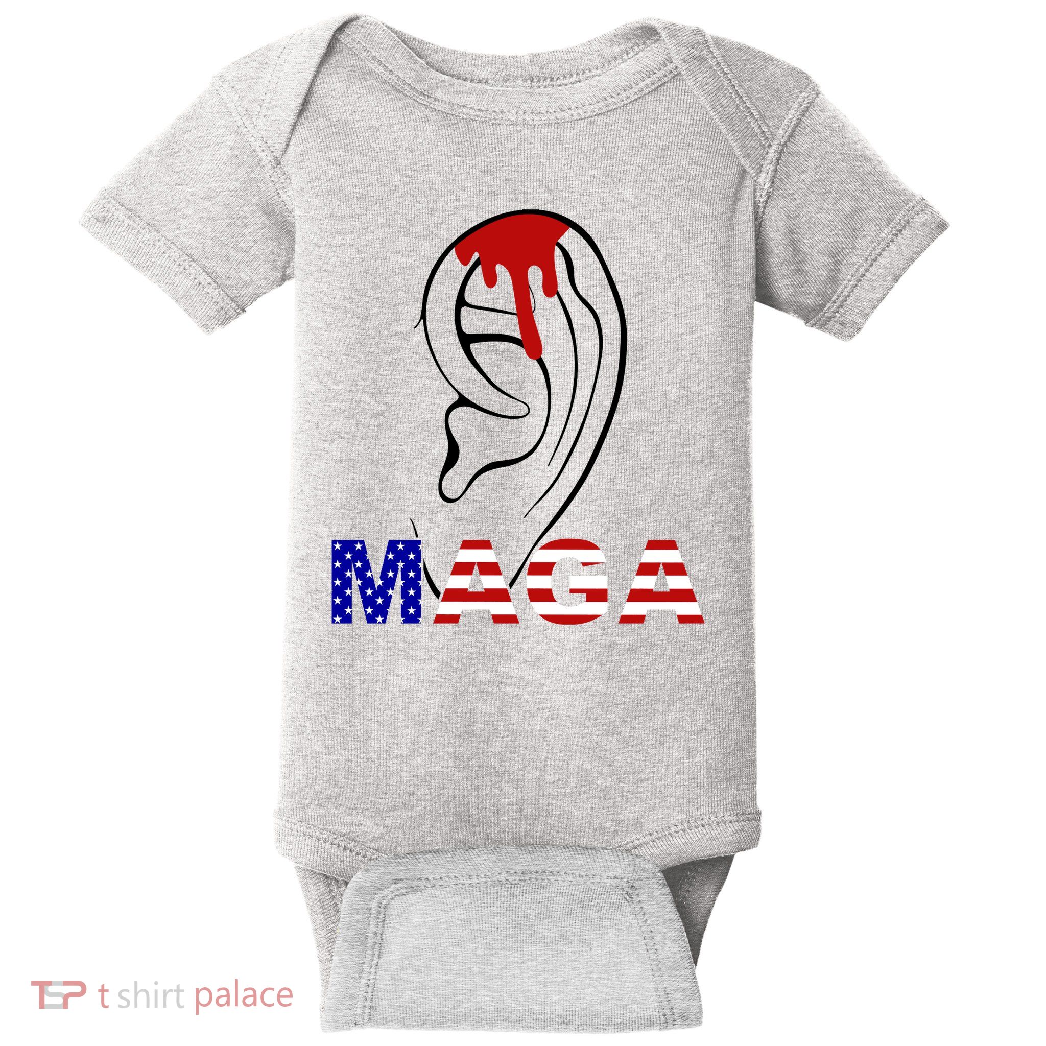 Bleeding Ears Maga Usa Pro Trump Baby Bodysuit