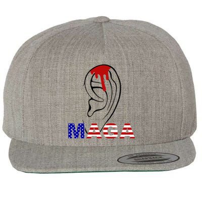 Bleeding Ears Maga Usa Pro Trump Wool Snapback Cap