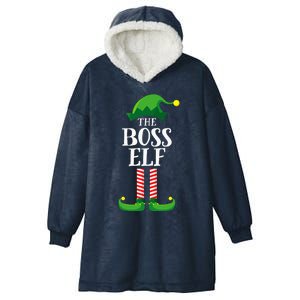 Boss Elf Matching Family Group Christmas Party Pyjamas Hooded Wearable Blanket