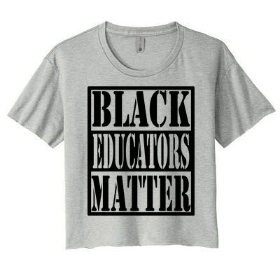 Black Educators Matter Teacher Black History Month Women's Crop Top Tee