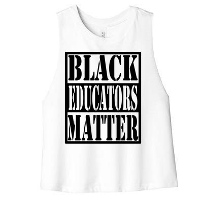 Black Educators Matter Teacher Black History Month Women's Racerback Cropped Tank