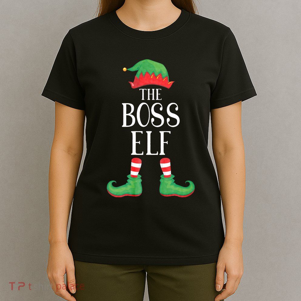 Boss Elf Matching Group Xmas Funny Family Christmas T-Shirt