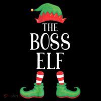 Boss Elf Matching Group Xmas Funny Family Christmas T-Shirt