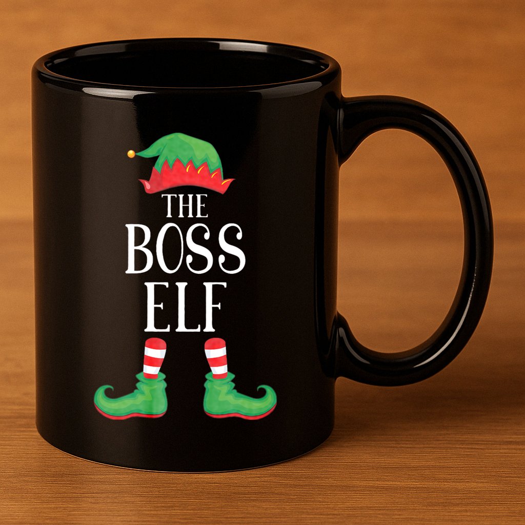 Boss Elf Matching Group Xmas Funny Family Christmas 11oz C Handle Ceramic Mug